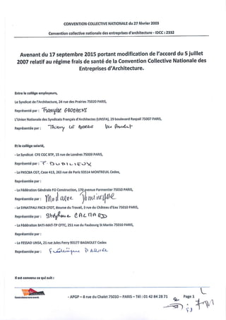 IDCC 2332 architecture avenant santé