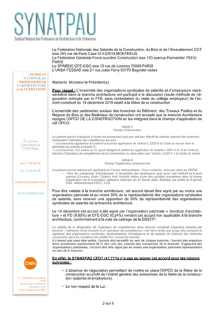 2 sur 5
La Fédération Nationale des Salariés de la Construction, du Bois et de l’Ameublement CGT
sise 263 rue de Paris Cas...