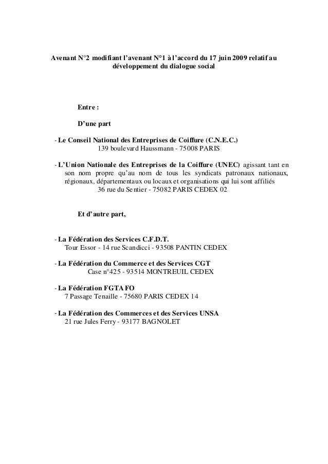 Idcc 2596 Avenant Developpement Dialogue Social