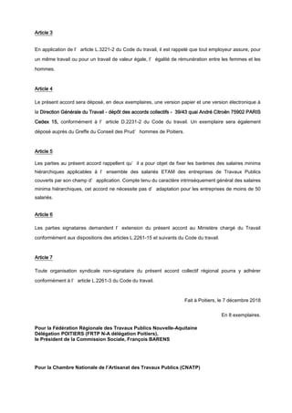 Article 3
En application de l’ article L.3221-2 du Code du travail, il est rappelé que tout employeur assure, pour
un même...