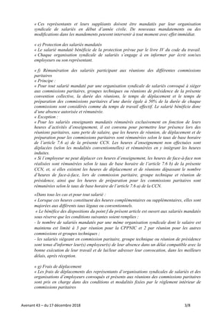 Avenant 43 – du 17 décembre 2018 3/8
« Ces représentants et leurs suppléants doivent être mandatés par leur organisation
s...