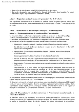 DocuSign Envelope ID: 4543294A-D247-4FE3-9AD4-C46F222DD944
3
- Le nombre de salariés ayant bénéficié du dispositif de FNE ...