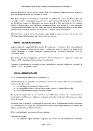 Accord relatif à la Pro-A et au contrat de professionnalisation (branche ACI)
Page 2 sur 16
liste doit être définie dans u...