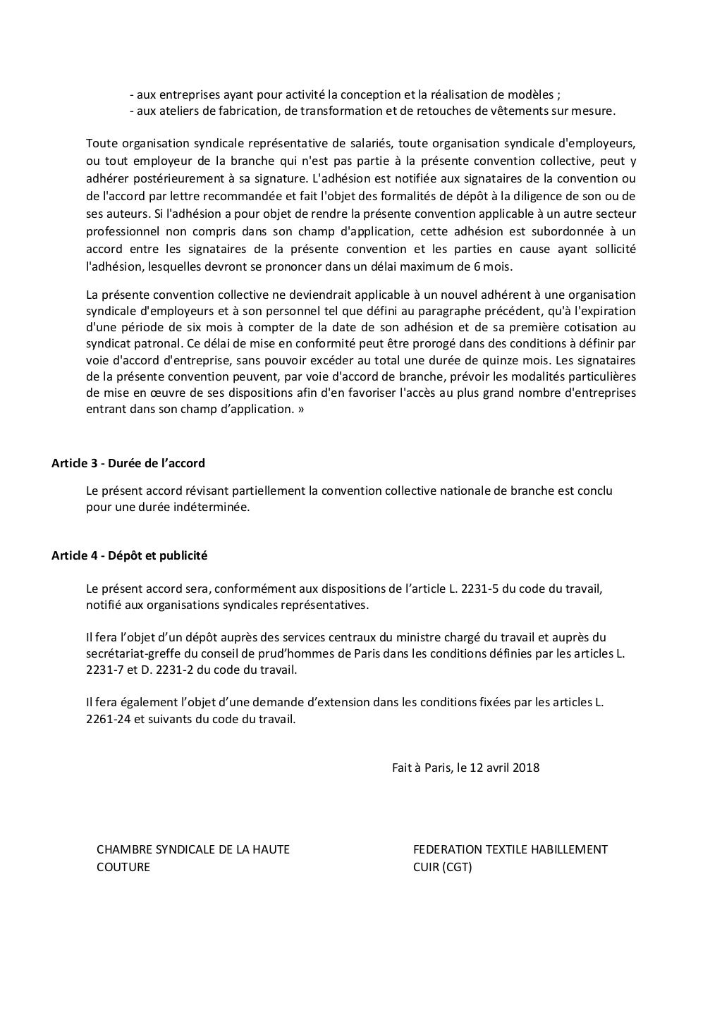 Idcc 303 avenant modification ccn