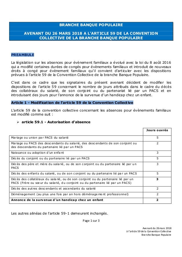 Idcc 3210 Avenant Autorisation Absence