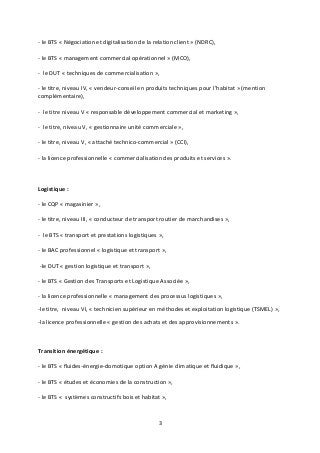3
- le BTS « Négociation et digitalisation de la relation client » (NDRC),
- le BTS « management commercial opérationnel »...