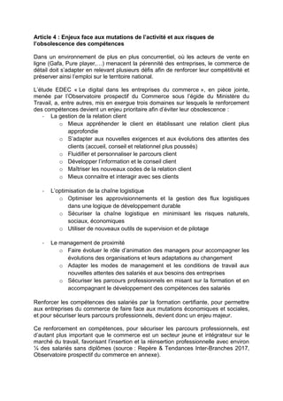 Article 4 : Enjeux face aux mutations de l’activité et aux risques de
l’obsolescence des compétences
Dans un environnement...