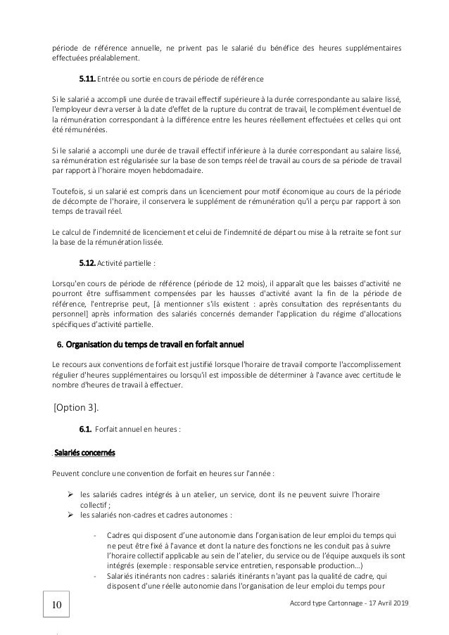 Idcc 489 Accord Type Temps De Travail