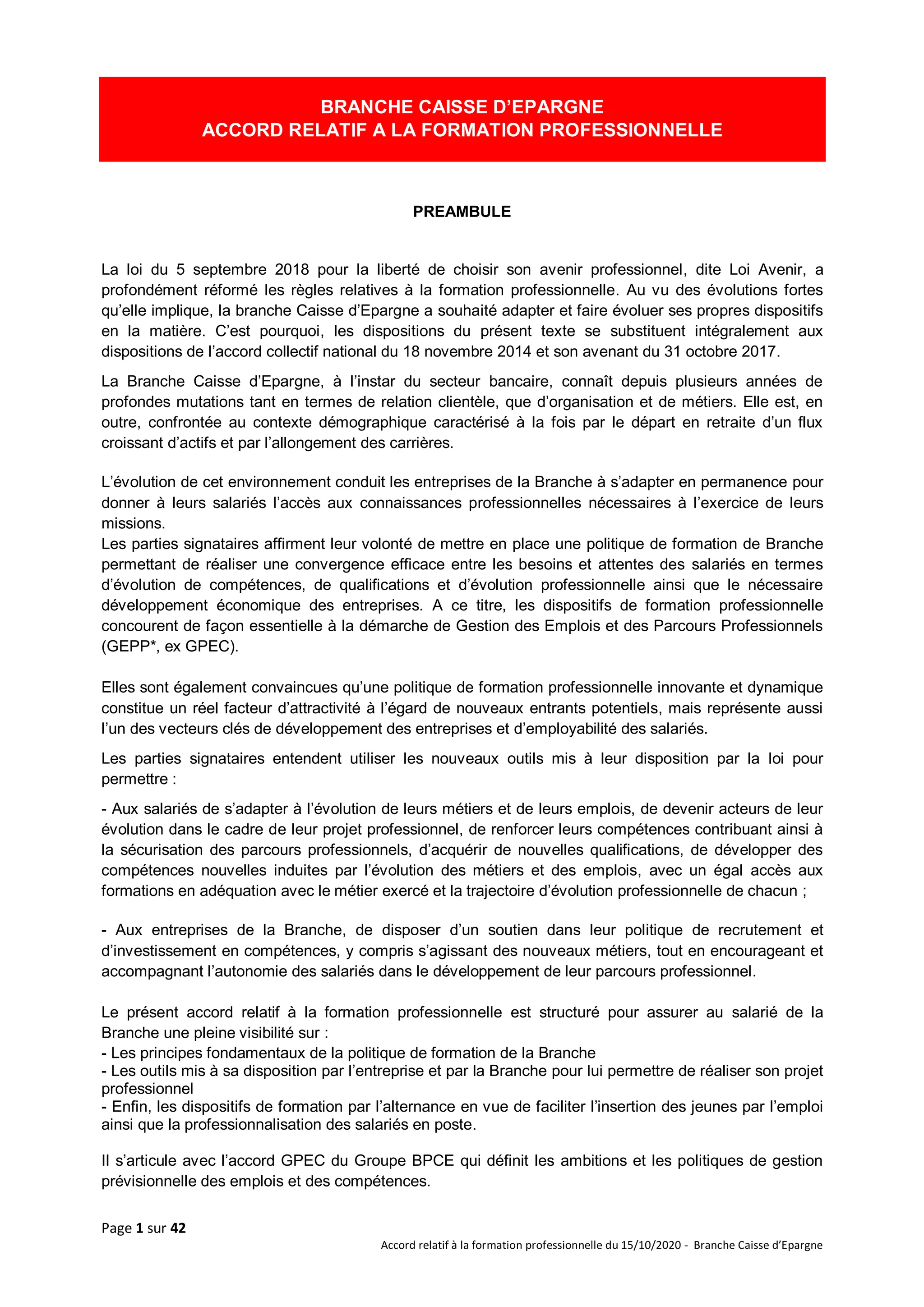 Idcc 5005 accord formation professionnelle