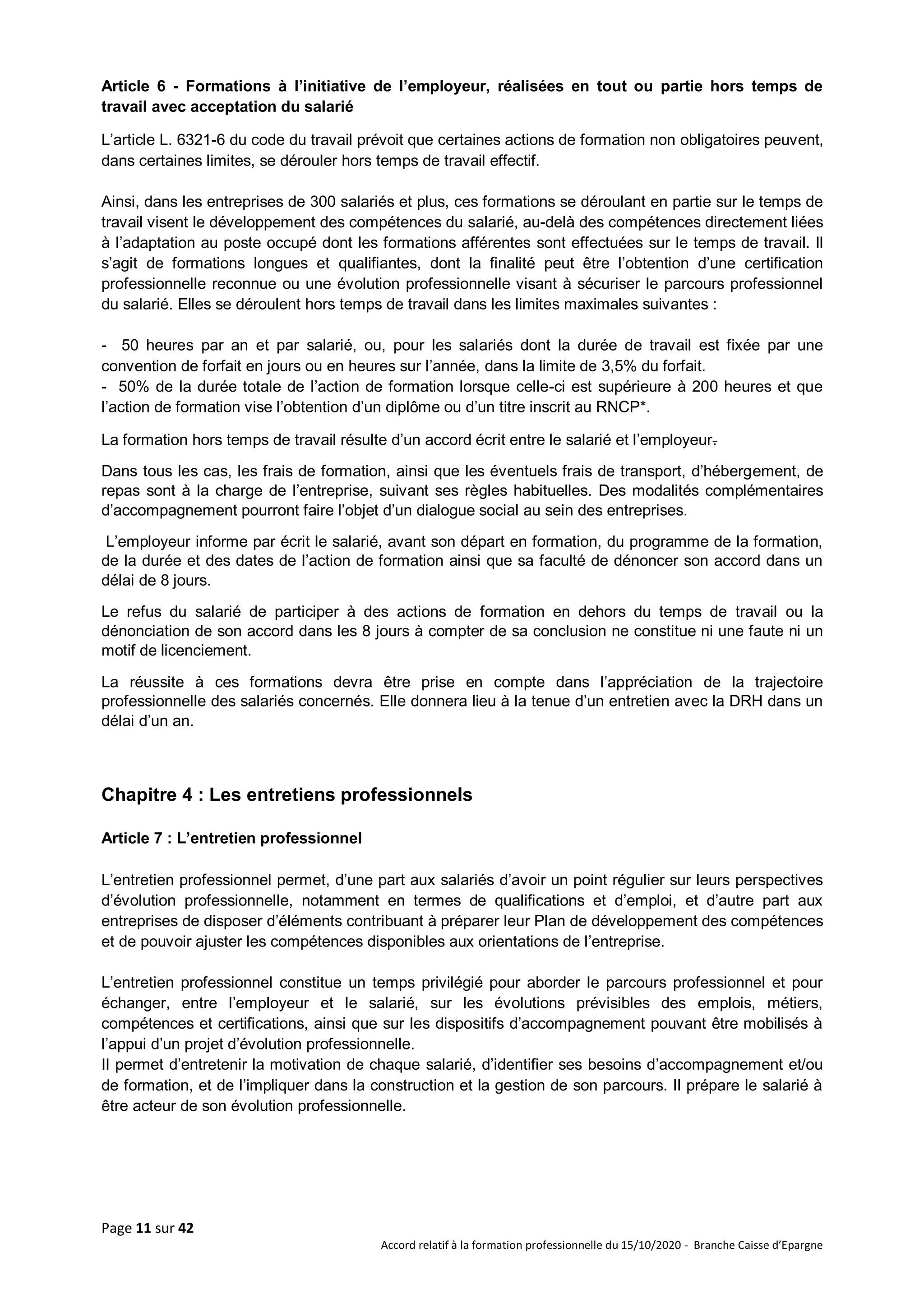 Idcc 5005 accord formation professionnelle