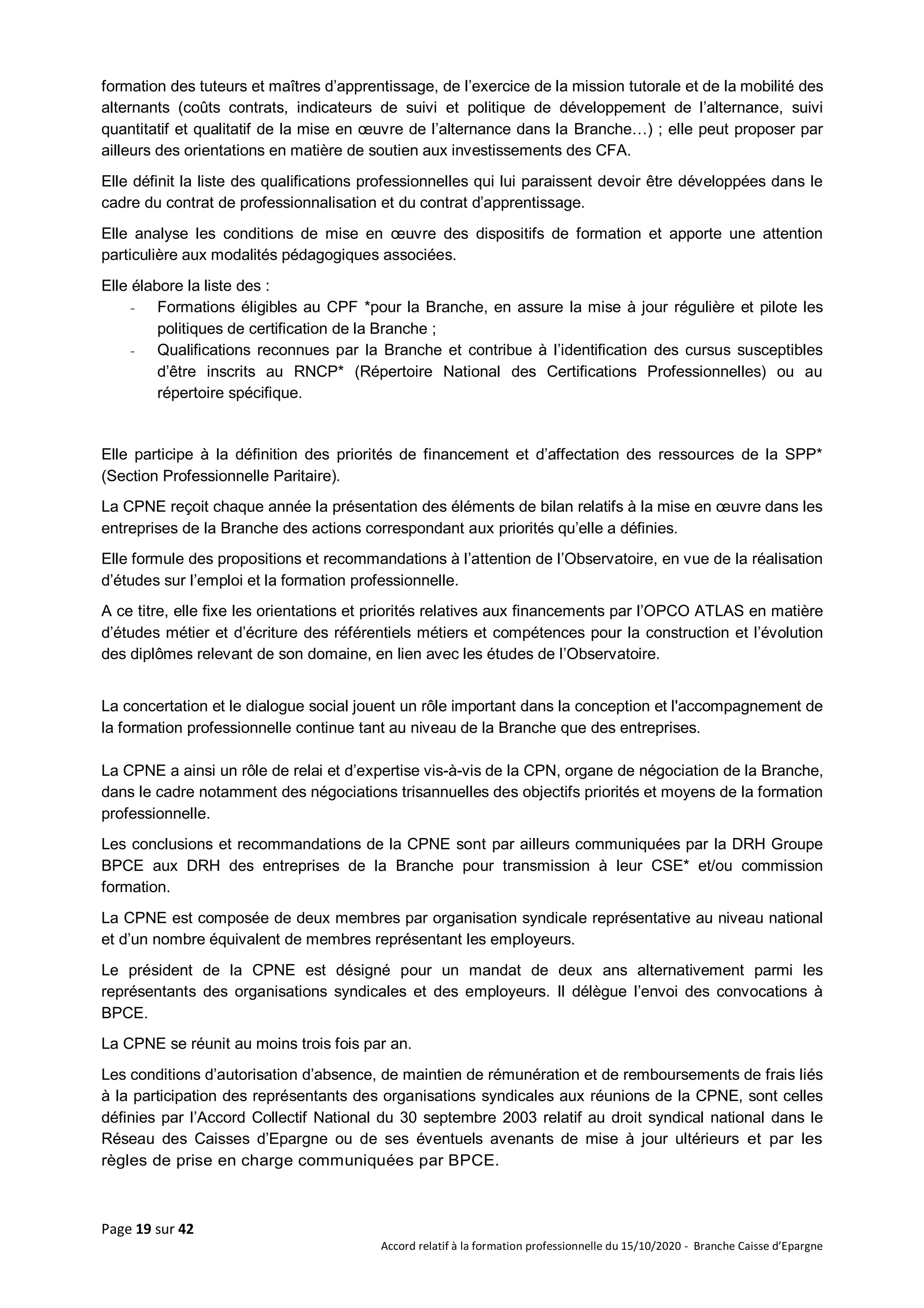 Idcc 5005 accord formation professionnelle