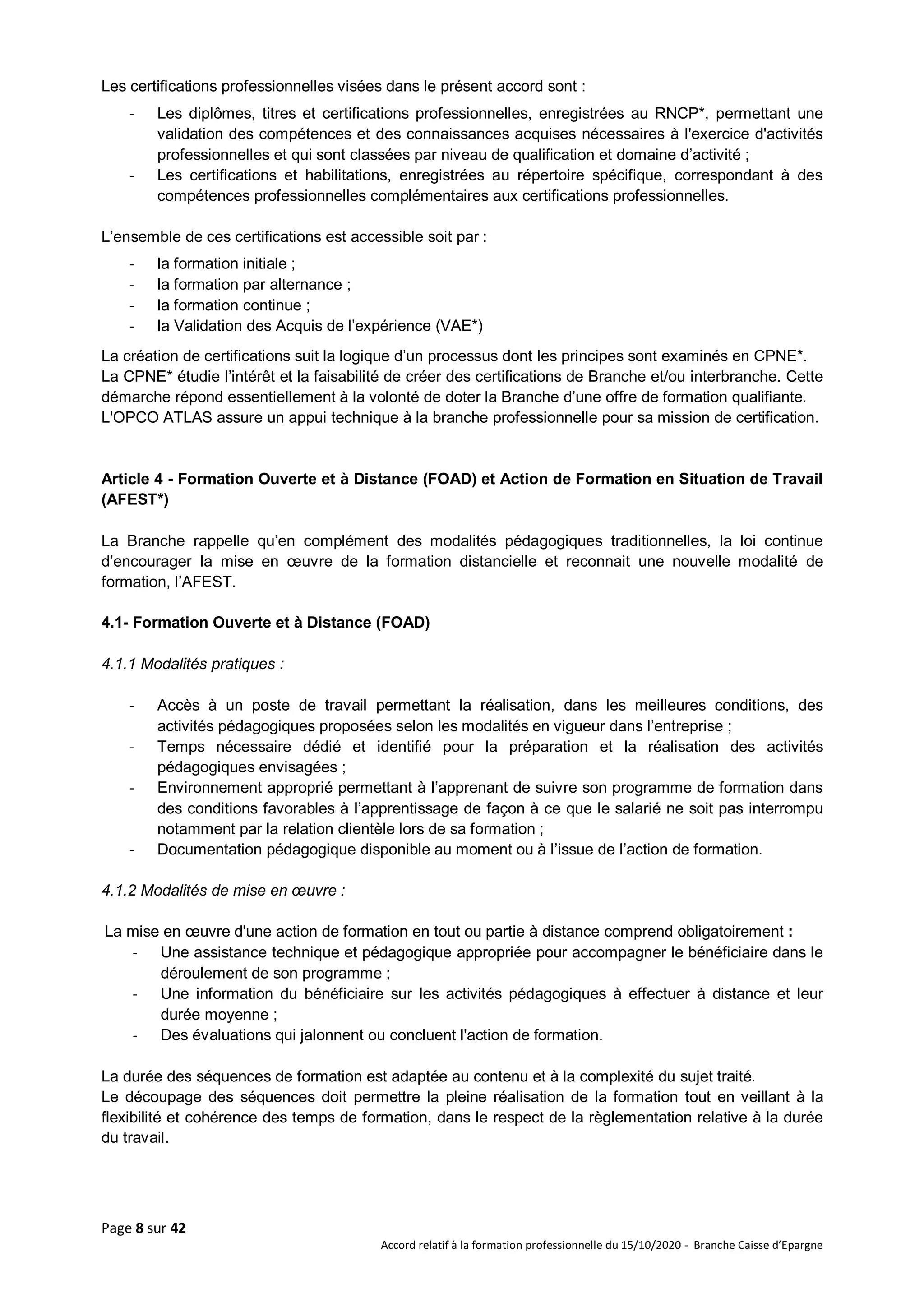 Idcc 5005 accord formation professionnelle