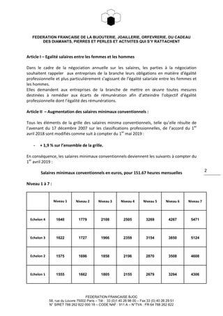 FEDERATION FRANCAISE DE LA BIJOUTERIE, JOAILLERIE, ORFEVRERIE, DU CADEAU
DES DIAMANTS, PIERRES ET PERLES ET ACTIVITES QUI ...