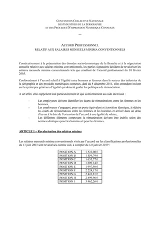 CONVENTION COLLECTIVE NATIONALE
DES INDUSTRIES DE LA SERIGRAPHIE
ET DES PROCEDES D’IMPRESSION NUMERIQUE CONNEXES
---
ACCOR...