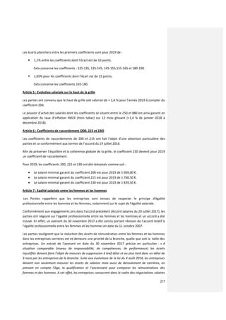 2/7
Les écarts planchers entre les premiers coefficients sont pour 2019 de :
 1,1% entre les coefficients dont l’écart es...