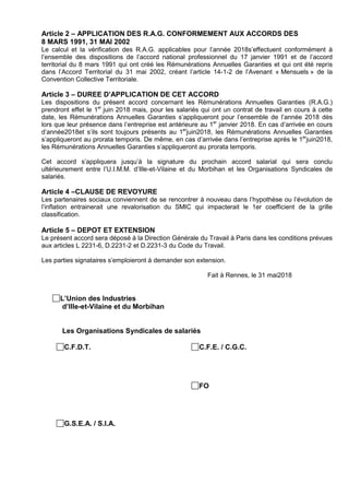 Article 2 – APPLICATION DES R.A.G. CONFORMEMENT AUX ACCORDS DES
8 MARS 1991, 31 MAI 2002
Le calcul et la vérification des ...