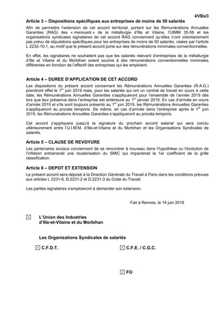 4/VBis/3
Article 3 – Dispositions spécifiques aux entreprises de moins de 50 salariés
Afin de permettre l’extension de cet...
