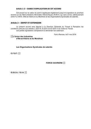 Article 1-3 – DUREE D’APPLICATION DE CET ACCORD
Cet accord sur la valeur du point s’appliquera également jusqu’à la signat...