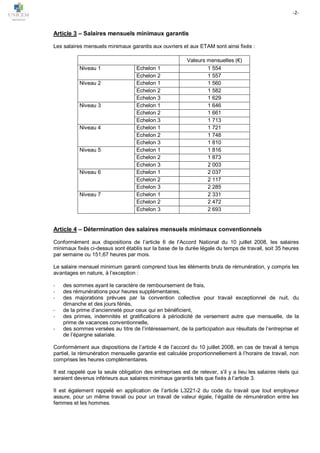 Idcc 87 idcc 135 accord salaires ouvriers etam