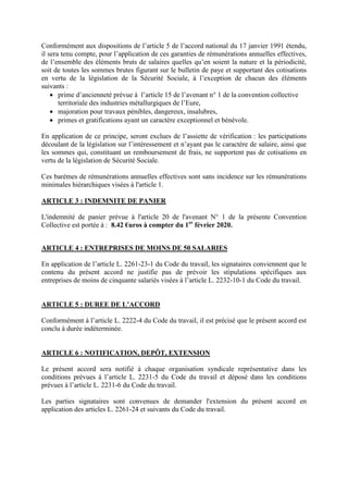Conformément aux dispositions de l’article 5 de l’accord national du 17 janvier 1991 étendu,
il sera tenu compte, pour l’a...