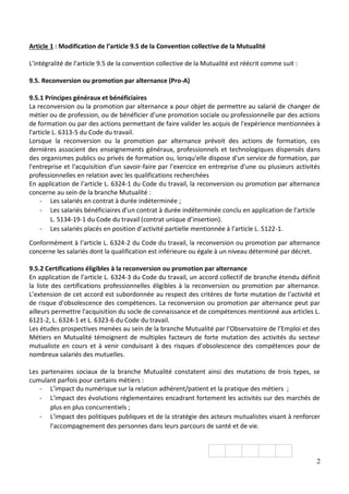 2
Article 1 : Modification de l’article 9.5 de la Convention collective de la Mutualité
L’intégralité de l’article 9.5 de ...