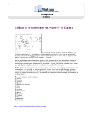 29-Sep-2011
                                      ONLINE




http://blog.metroo.es/ciudades-inteligentes/
 