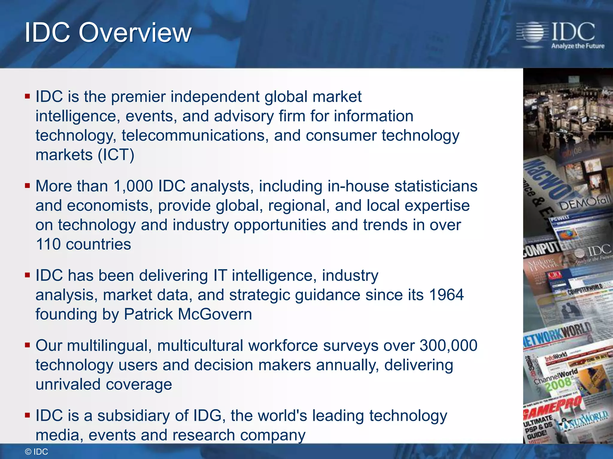 IDC Corporate Overview 12/2012