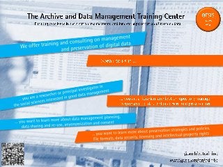 Archive and Data Management Training Center "Minute Madness" slide, IDCC13