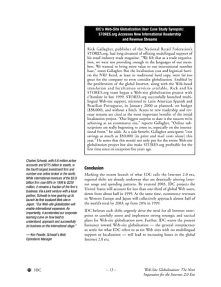 IDC Globalization Report