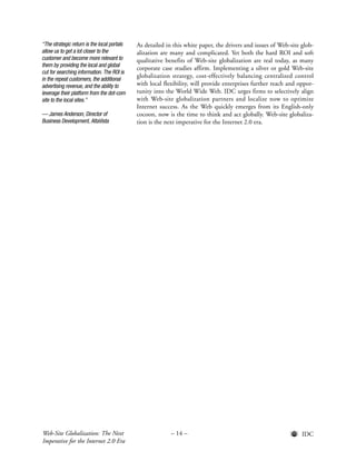 IDC Globalization Report