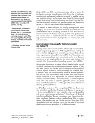 IDC Globalization Report