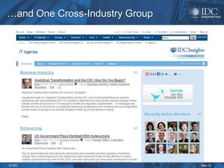 …and One Cross-Industry Group




© IDC                           Mar-12
 