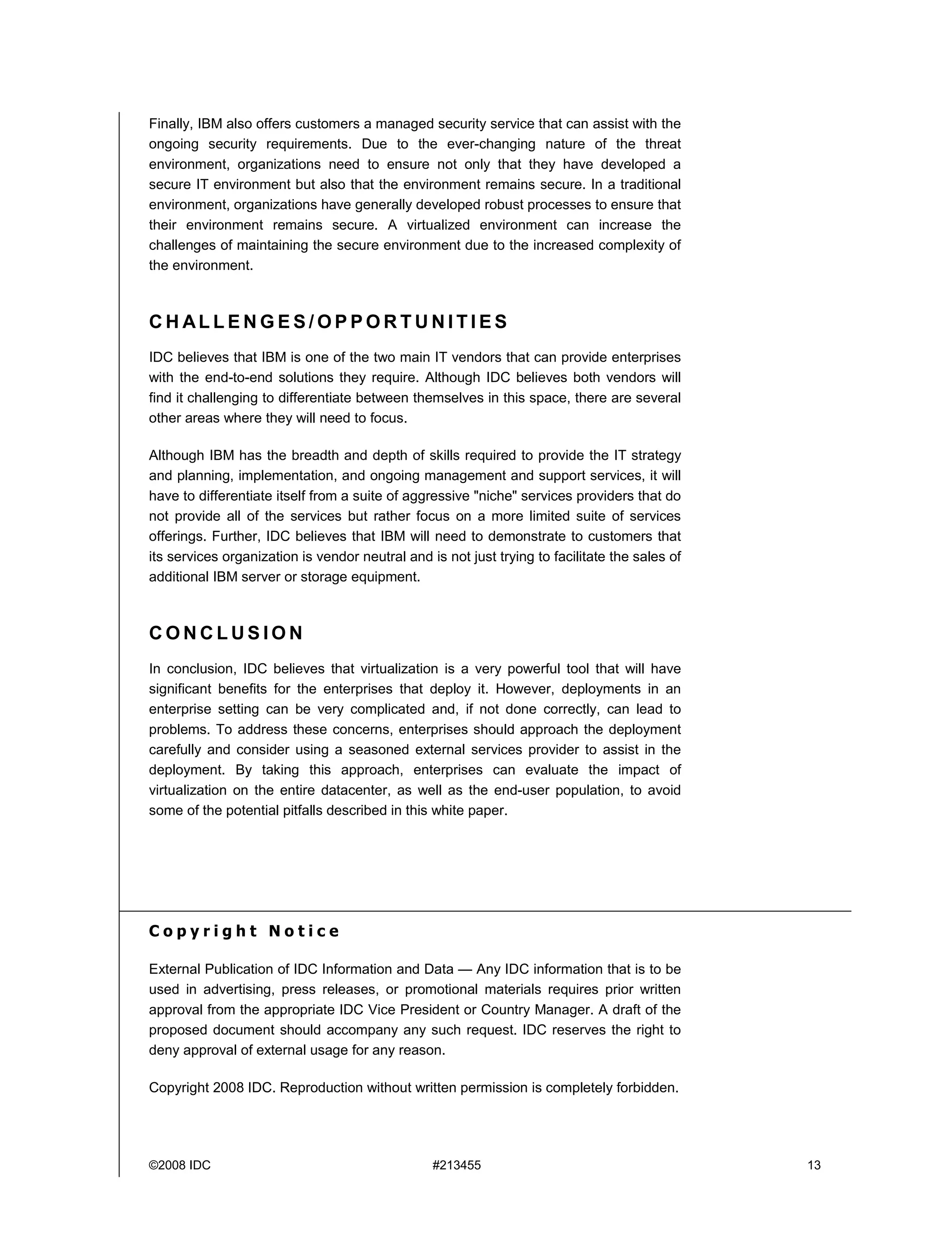 Idc White Paper For Ibm On Virtualization Srvcs