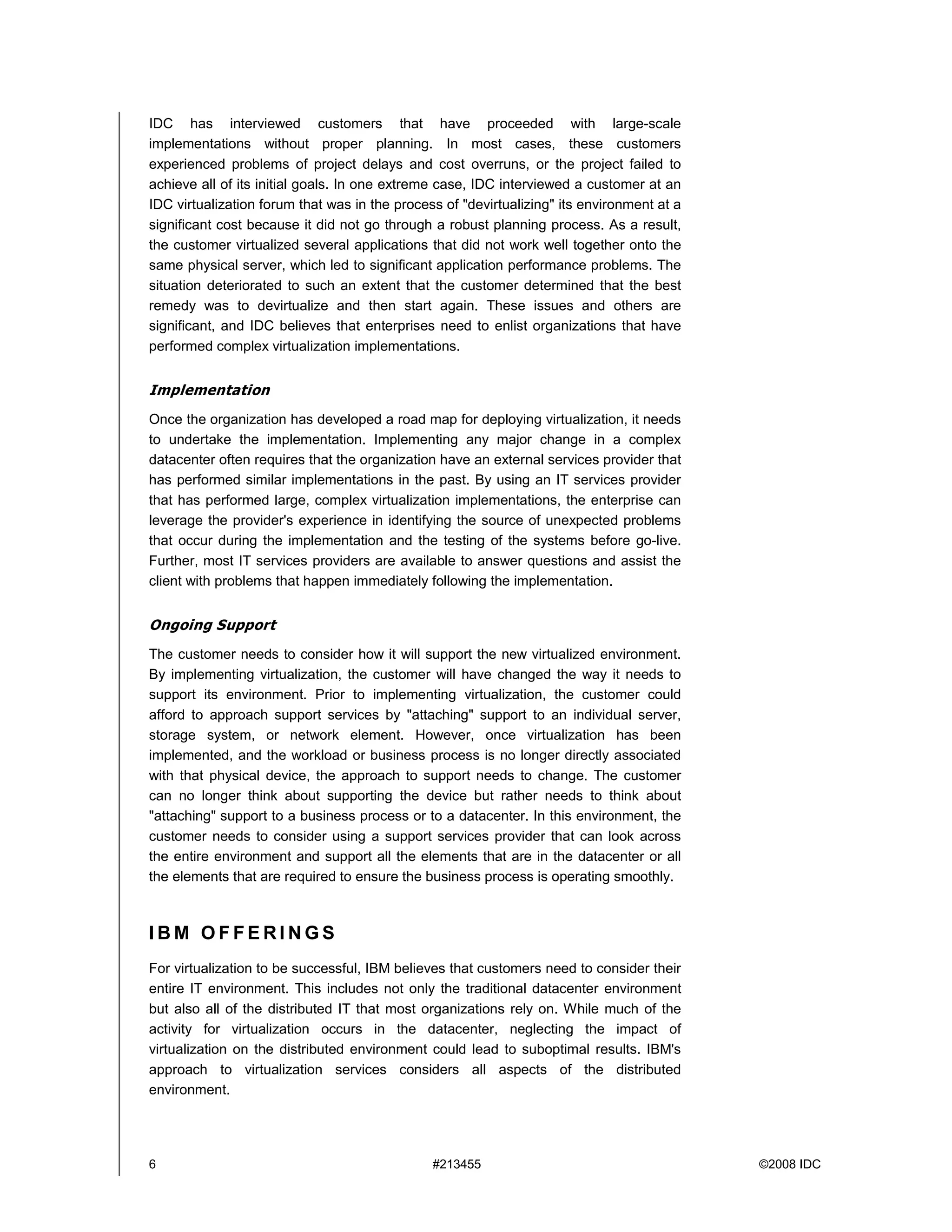 Idc White Paper For Ibm On Virtualization Srvcs