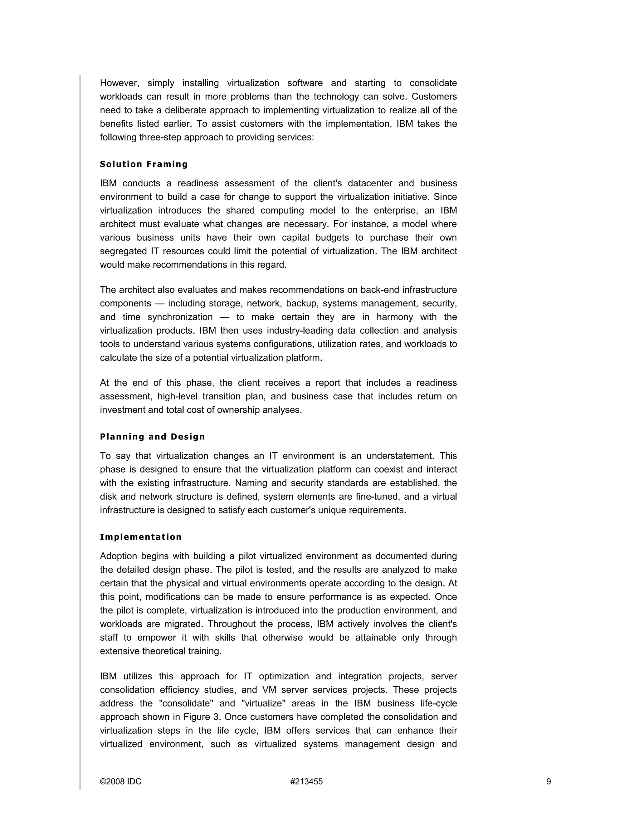 Idc White Paper For Ibm On Virtualization Srvcs