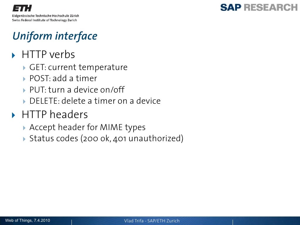 Uniform interface ‣ HTTP verbs