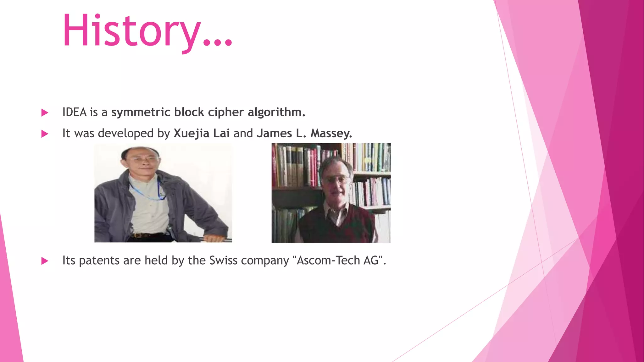 Idea(international data encryption algorithm) | PPTX