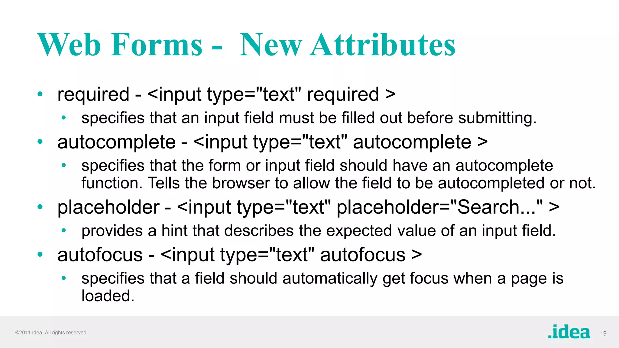 2008 –W3C pushes a working draft for HTML5