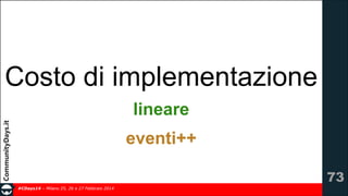 Costo di implementazione
lineare
eventi++
!73
#CDays14 – Milano 25, 26 e 27 Febbraio 2014

 