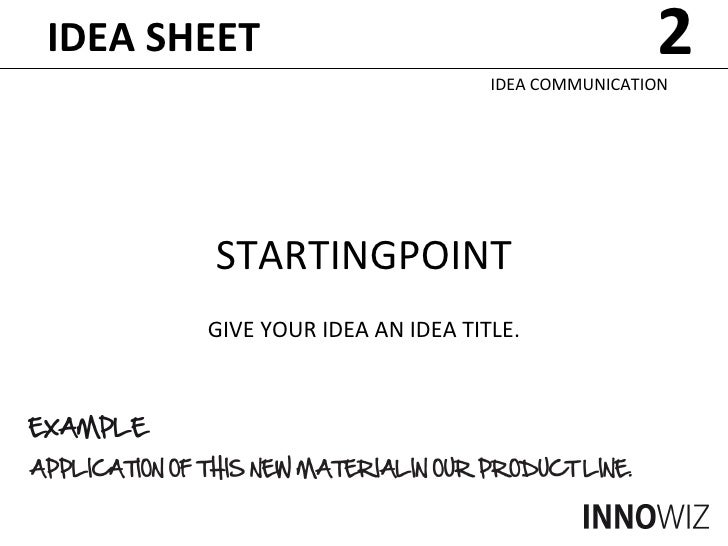 idea sheet