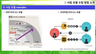 Confidential
3. 사업 모델 수립 방법 소개
3) 사업 모델 examples
 O2O 비즈니스 모델  프리미엄 비즈니스 모델
출처 : https://bmtoolbox.net/patterns/freemium/
 