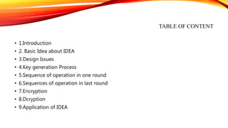 Idea Algorithm Operations Idea alogorithim | PPTX