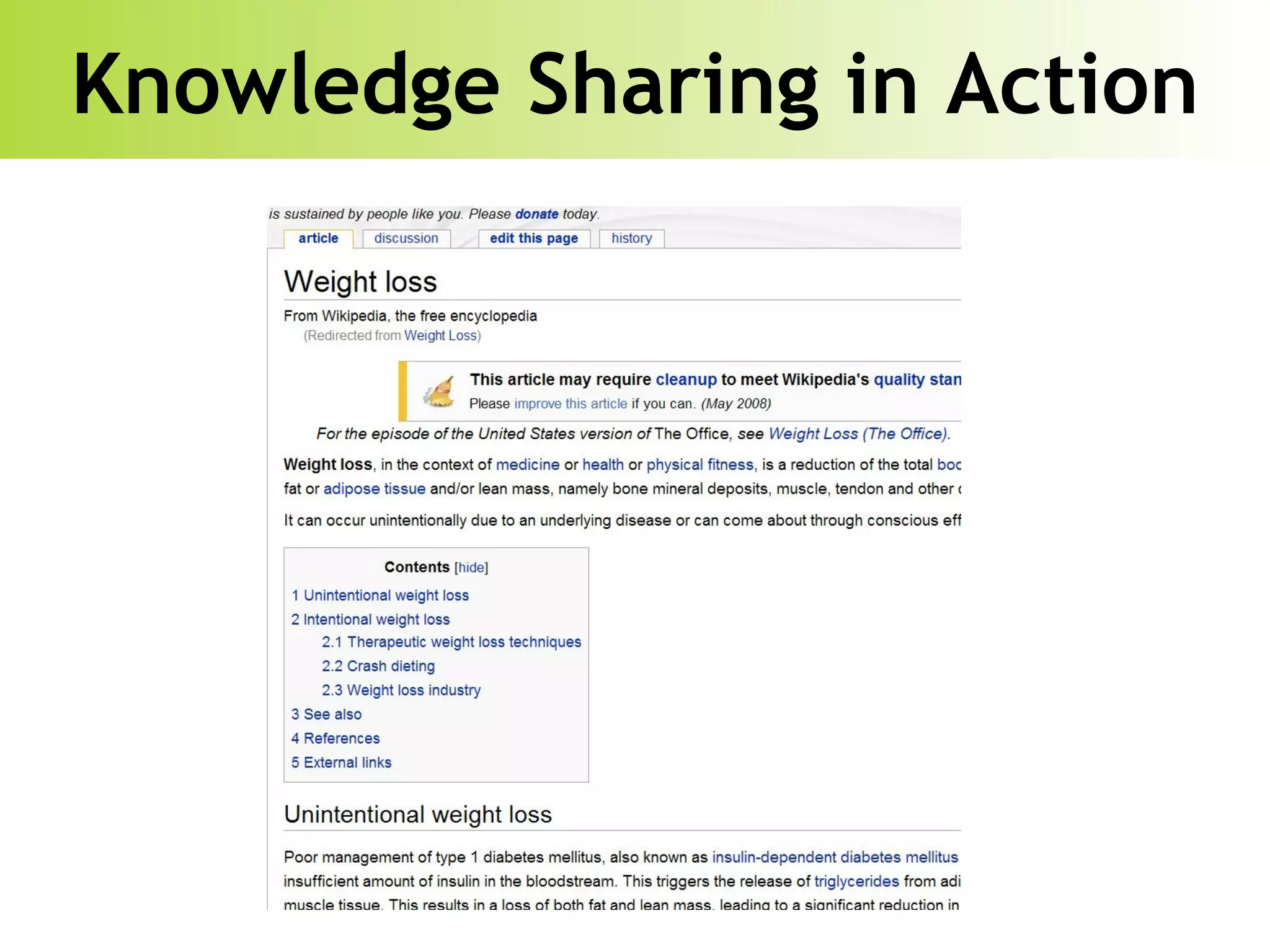 Knowledge Sharing in Action 