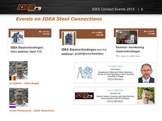 IDEA Connect Events 2015 6
Events on IDEA Steel Connections
Jo Gijbels - IDEA België
Emiel Peltenburg - IDEA Nederland
 