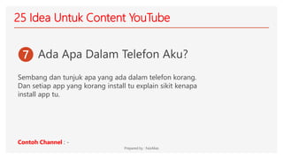 25 Idea Content Untuk Youtube | PPTX