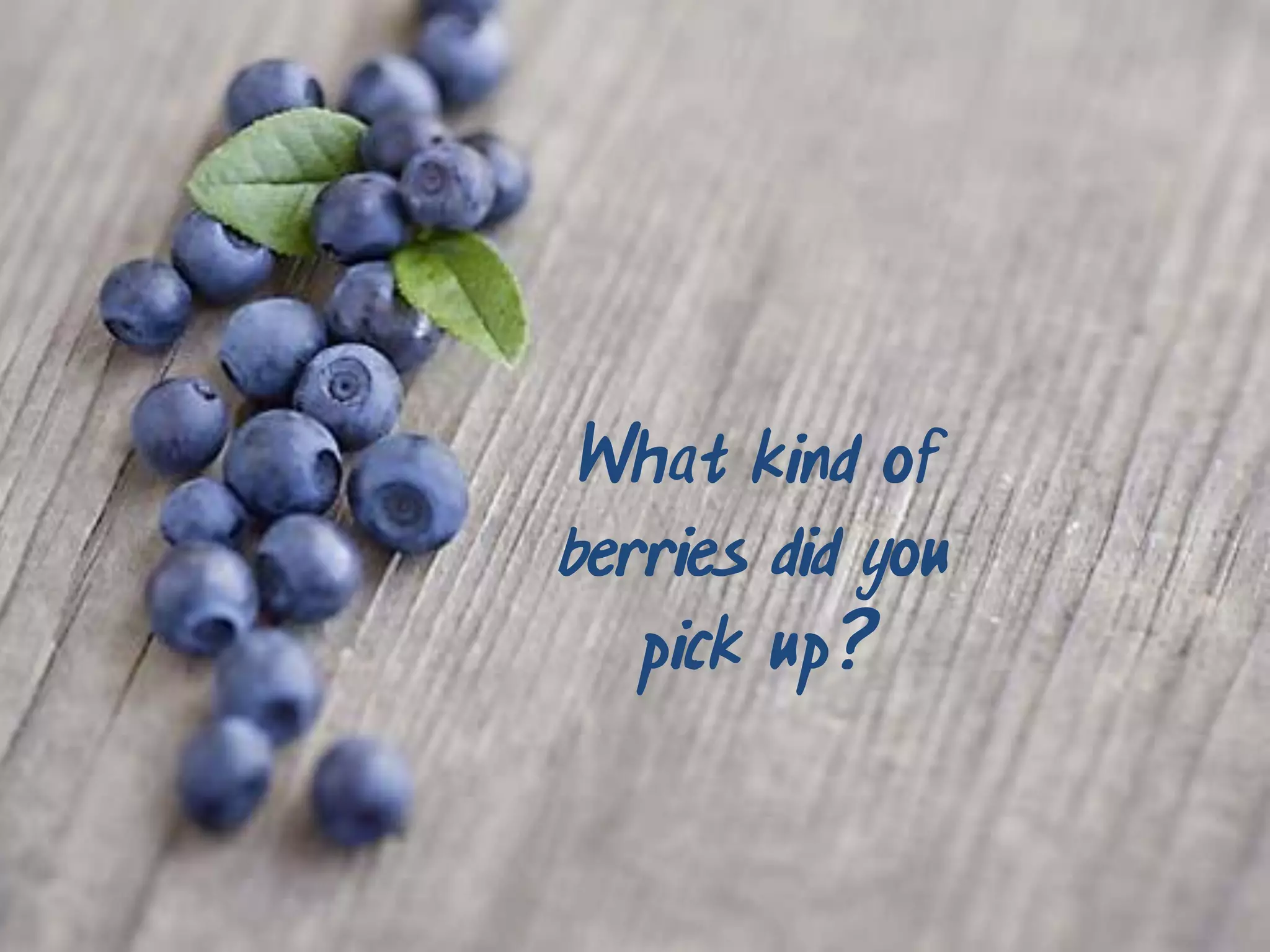 What kind of
berries did you
   pick up?
 