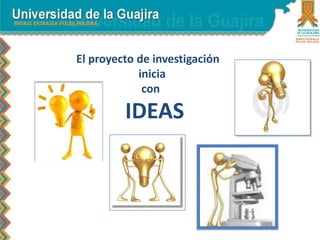 El proyecto de investigación
inicia
con
IDEAS
 