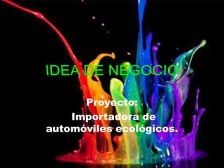 Proyecto:
    Importadora de
automóviles ecológicos.
 