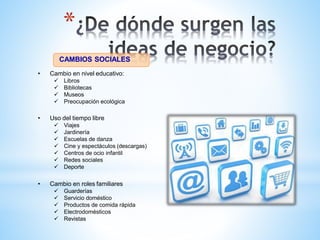 *
CAMBIOS SOCIALES
• Cambio en nivel educativo:
 Libros
 Bibliotecas
 Museos
 Preocupación ecológica
• Uso del tiempo libre
 Viajes
 Jardinería
 Escuelas de danza
 Cine y espectáculos (descargas)
 Centros de ocio infantil
 Redes sociales
 Deporte
• Cambio en roles familiares
 Guarderías
 Servicio doméstico
 Productos de comida rápida
 Electrodomésticos
 Revistas
 