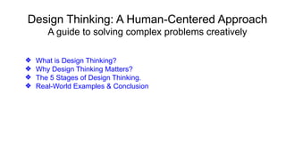 Comprehensive Introduction to Design Thinking and Basic Electronics | PPTX